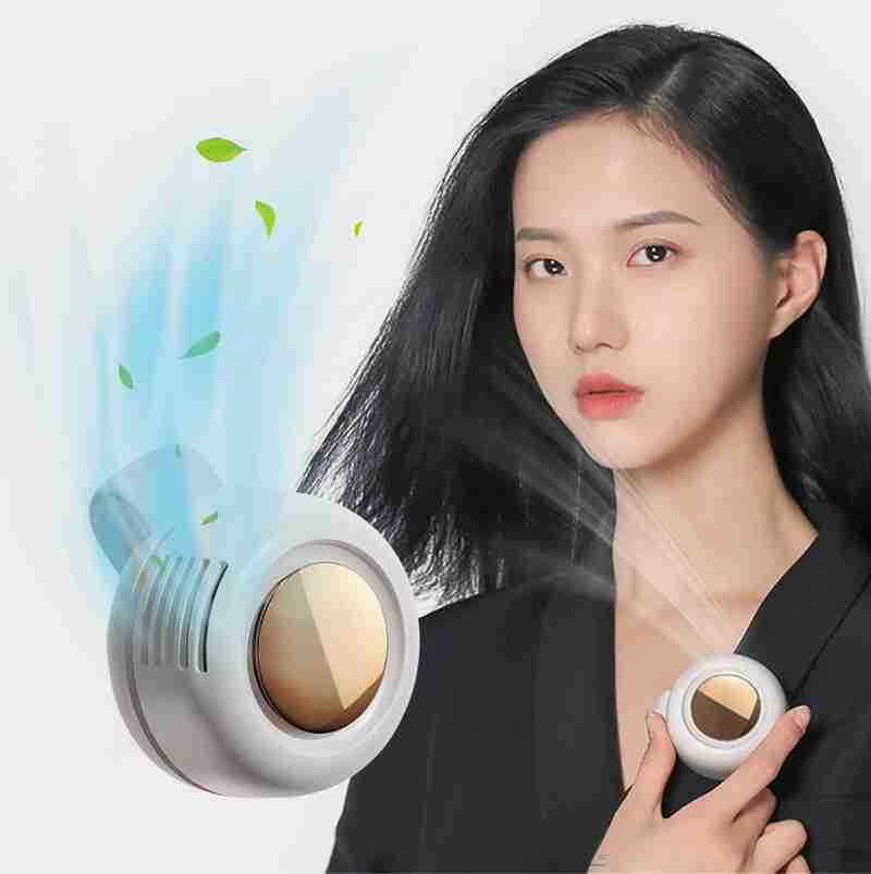 Shop Comfort Mini Bladeless Fan With 3-gear Wind Adjustment 360 Degree Air Adjustable Flow Neck Collar Clip Waist Rechargeable Fan (Multicolor)